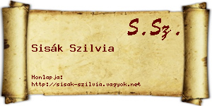 Sisák Szilvia névjegykártya